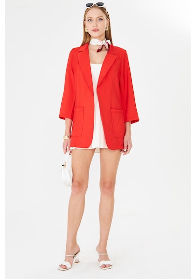 Armonika Kadın Kırmızı Cepli Oversize Ceket Arm-26k001005
