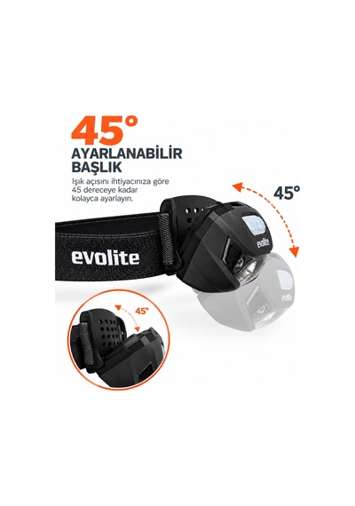 Evolite Shine 150 Lm. Kafa Lambası - Siyah