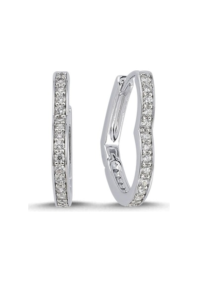 Shape Rhodium Küpe Beyaz