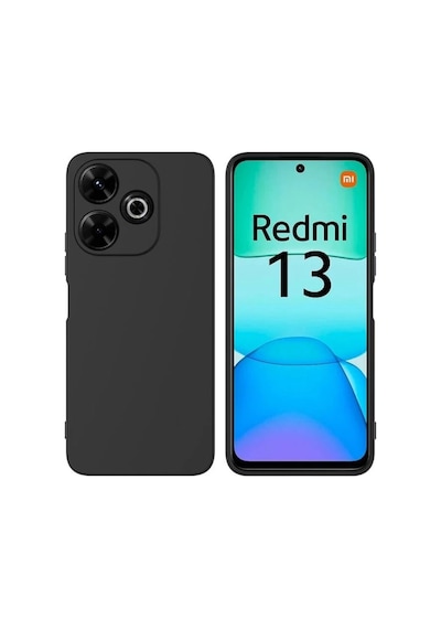 Fibaks Redmi 13 4G Uyumlu Kılıf Kadife Lansman Soft Yumuşak Liquid Silikon Kamera Korumalı Kapak Siyah