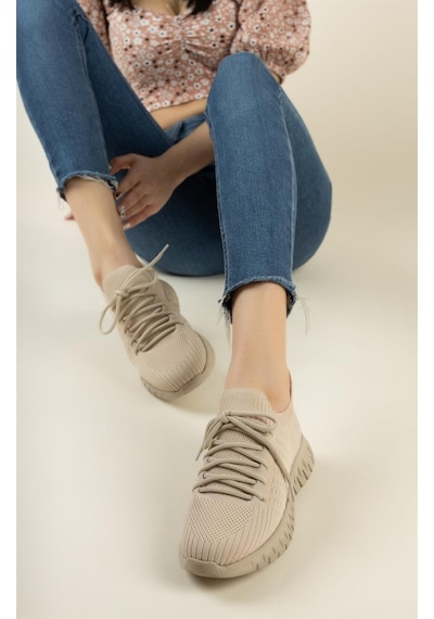 Nesil Shoes Dvm 500 Bej Triko Kadın Sneakers-bej Bej Nesil Shoes Dvm 500 Bej Triko Kadın Sneakers-bej Bej