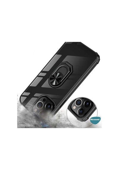 Apple İphone 14 Pro Max İçin Kılıf Grande Clear Ring Holder Lacivert İphone 14 Pro Max İle Uyumlu Kılıf - Lacivert