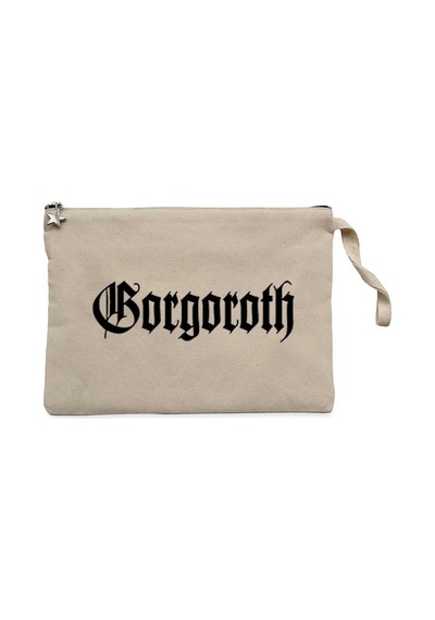 Gorgoroth Text Logo Krem Clutch Astarlı Cüzdan / El Çantası