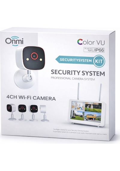 Omni Bsm400 4 Kanal Nvr + 3mp 4 Kamera Full Color Mik. + 10" Lcd Wifi Set 11.03.01.002500