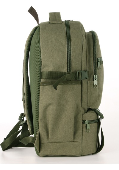 Sr-03 Unisex Kanvas Kumaş Laptop Bölmeli Outdoor Sırt Çantası Dağcı Sırt Çantası Escp01 Haki