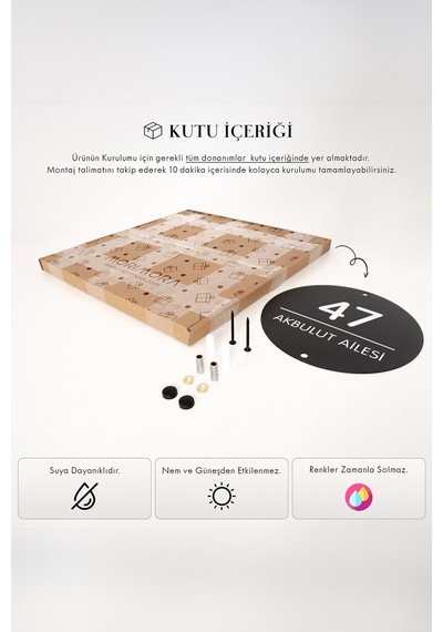 Kişiye Özel Modern Metal Daire Kapı Numarası Tabelası