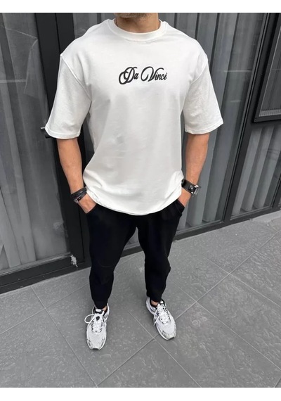 Suma Beyaz Unisex Oversize Baskılı T-shirt Xl Beden