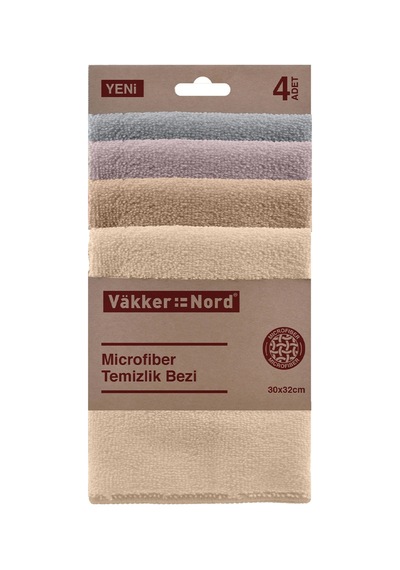 Vakker Nord Microfiber Temizlik Bezi 4'lü - 7 Adet Tarı 4+ Numara