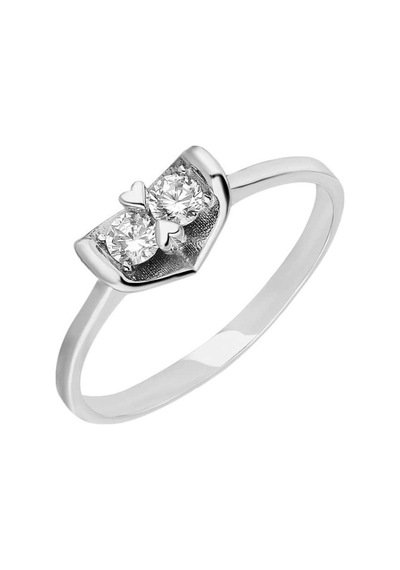 Zirkon Taşlı "V" Tasarım 925 Ayar Gümüş Bayan Yüzük (429500967)