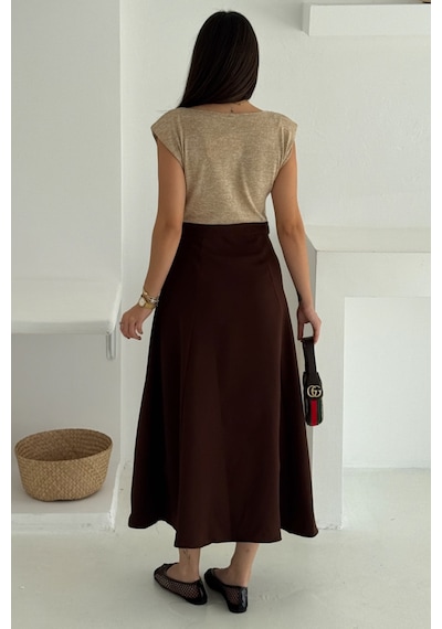 Noa & Noa Kadın Pileli Kemerli Maxi Vatkalı Premium Elbise Zarif & Duru Stil Kahverengi Noa & Noa Kadın Pileli Kemerli Maxi Vatkalı Premium Elbise Zarif & Duru Stil Kahverengi