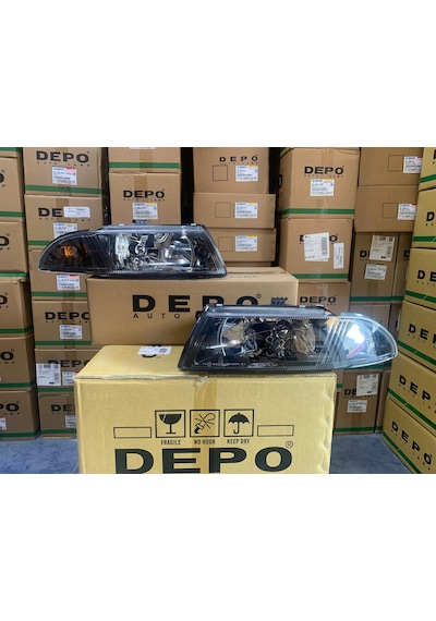 Mitsubishi Carisma 2000-2005 Arası Depo Sağ Ve Sol Far Takım Siyah Mr972793 / Mr972794