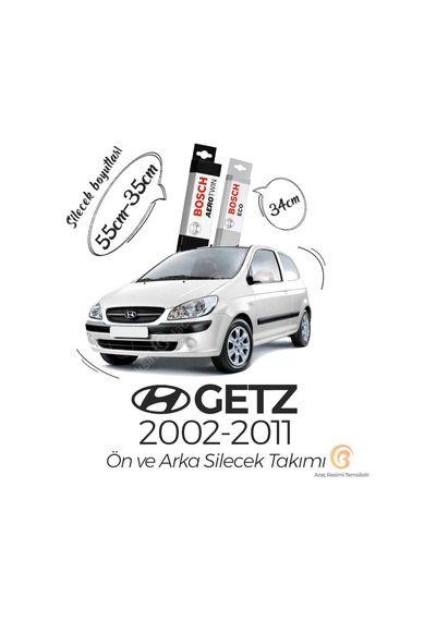 Bosch Aerotwin Hyundai Getz 2002 - 2011 Ön - Arka Silecek Seti