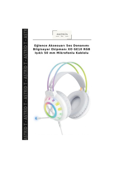 Eğlence Aksesuarı Ses Donanımı Bilgisayar Ekipmanı Xo Ge10 Rgb Işıklı 50 Mm Mikrofonlu Kablolu