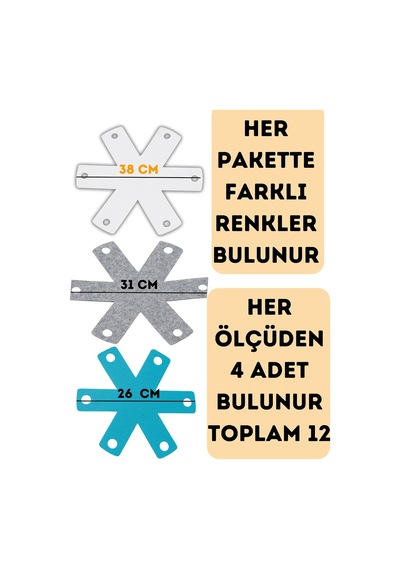 Renkli Kalın Tencere Tava Borcam Koruyucu Çizdirmez Elyaf Keçe 12'li 3 Ölçü Tava Koruyucu Çizdirmez Çok Renkli