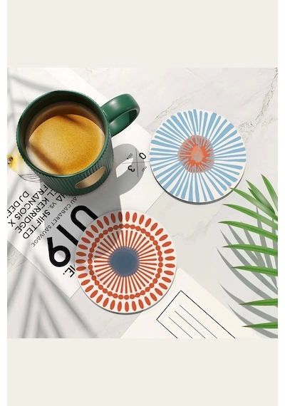 Valerine Life Yıkanabilir Kaymaz Ofis Çay Ve Kahve Fincan Bardak Altlığı 10x10cm 6 Adet Model No.503 Siyah