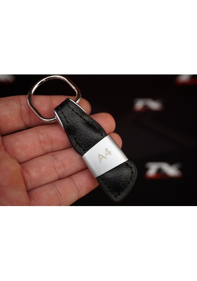 Audi Uyumlu A4 Logo Deri Metal Anahtarlık