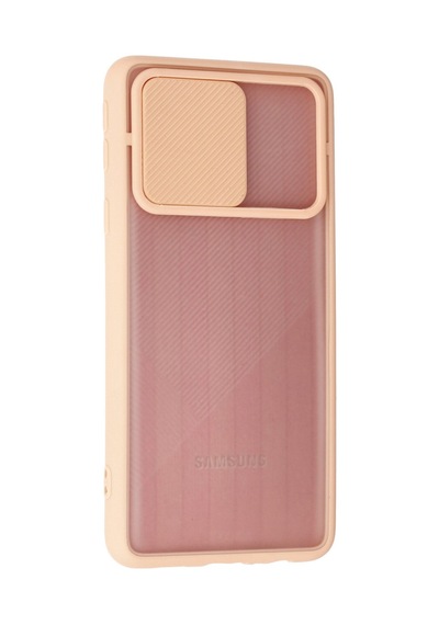 Samsung Galaxy  Uyumlu,  A01 Core Kılıf Palm Buzlu Kamera Sürgülü Silikon - Pembe
