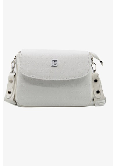 Just Polo Kadın Büyük Boy Ayarlanabilir Askılı Şık Omuz Çantası Ve Cüzdanı Kombin Shopper Beyaz