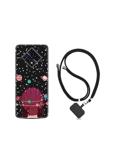 Infinix Zero 8 Kılıf Boyun Askılı Space Woman 13Mate10Lite