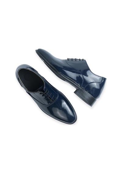 El Yapımı Hakiki Deri Lacivert Rugan +7/9 Cm Boy Uzatan Gizli Top 001