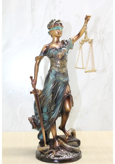 1 Adet Adalet Figürü Polyester Heykel Dekorasyon Masaüstü Ofis Aksesuarı, Hukuk Temalı, Justice Sculpture