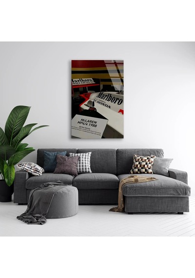 Mclaren Mp4/4 1988 Retro F1 Cam Tablo Formula 1 Duvar Dekoru 70