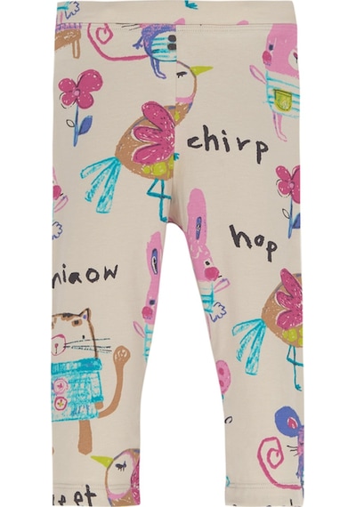 Lovetti Bej Kız Çocuk Chirping Animals Desen Kapri 4771B007 Bej