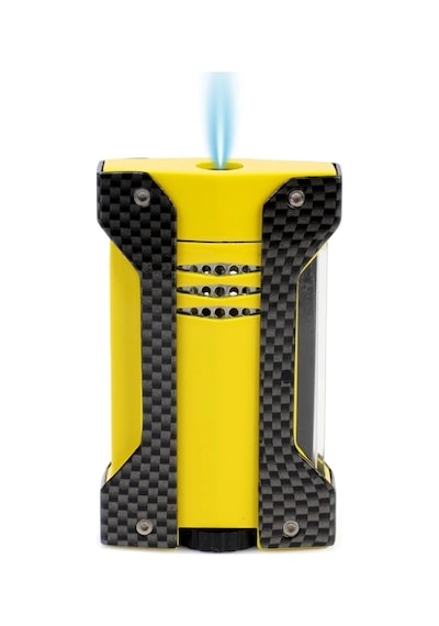 Conquistador Tek Torch Pürmüz Karbon Sarı Defi Extreme Dizayn Metal Puro Çakmağı Cnq-021