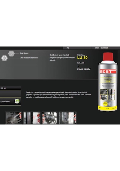 Best Lu-80 Sprey Bisiklet Zincir Yağlayıcı 400 ML Çok Renkli