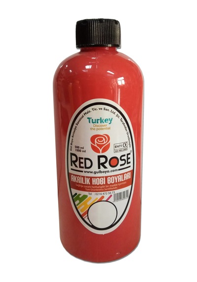 Kızmızı Renk Red Rose 500Ml Akrilik Hobi Boyası