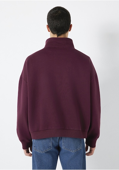 Mavi - Mavi Logo Baskılı Yarı Fermuarlı Bordo Sweatshirt 0s10208-70434 Bordo