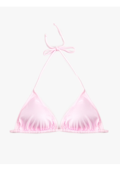 Koton Boyundan Bağlamalı Üçgen Bikini Üstü Pembe 6sak10014mm Gül