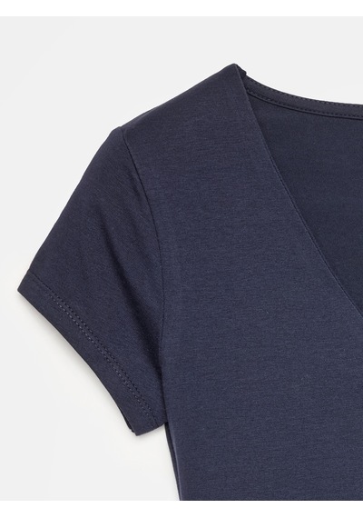 Dilvin 32840 V Yaka Basic T-shirt-lacivert
