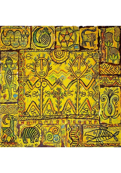 Afrika Etnik Desenler Doğal Taş Bardak Altlığı 4'lü Set - Natural Stone Coasters - Taş Çok Renkli