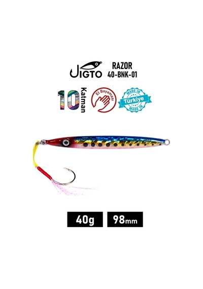 Jig, Zoka, Suni Yem, Glow Uv Metal Jig, 40gr 10cm Razor 40