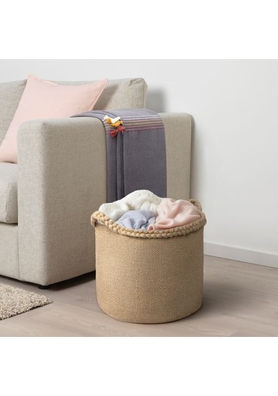 Ikea Mävınn Sepet, Jüt, 37x35x35 Cm Hasır Jüt Siyah