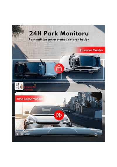 F9 Lite 4k Wifi Gps Araç Kamerası Adas Destekli Mini Araç İçi Kamera G-sensör & 24 Saat Park Modu