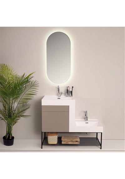 Kobos Up-down 100 Cm Banyo Dolabı Seti Latte Açık Kahverengi Kobos Up-down 100 Cm Banyo Dolabı Seti Latte Açık Kahverengi