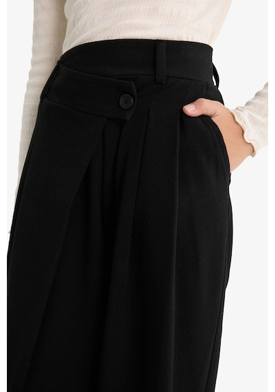 Defacto Kız Çocuk Baggy Fit Geniş Bol Paça Gabardin Pantolon G1622a825aubk59 Siyah