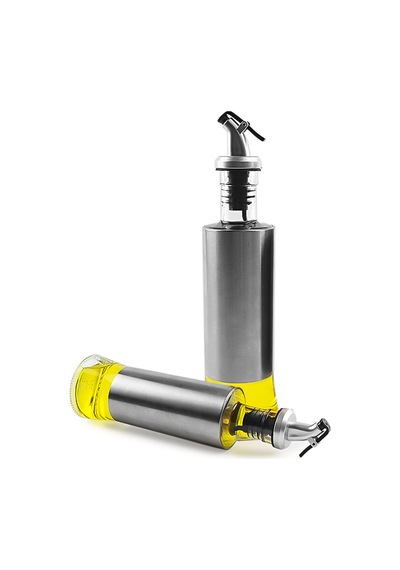 350ml İçi Cam Dışı Paslanmaz Çelik Sızdırmaz Şirin Yağdanlık Sosluk Limonluk Tıpalı Yeni Nesil Gri