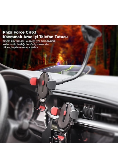 Phixi Force Ch63 360 Esnek Araç Tutucu-356