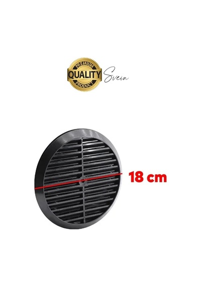 Aç Kapa Yalıtımlı Havalandırma Ayarlı 18cm Siyah Kapak Cam Menfezi Doğalgaz Boşluk Aparatı Başlık