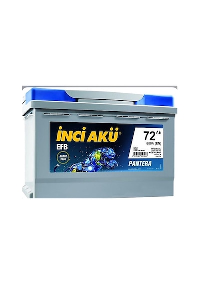 İnci 12v 72 Amper 680A EN Efb Start Stop Akü Ü.T Aralık 2023