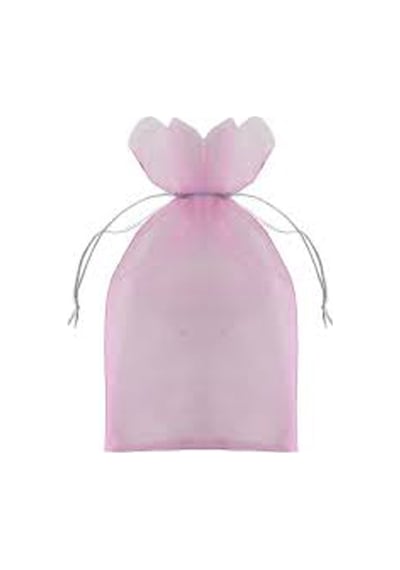 Pembe Renk 12 14 Cm Organze Tül Kese 100 Adet