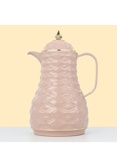 Lale Thermos Cam Hazneli Termos Elmas-1 1.0 Lt Kahve & Çay 12 Saat Sıcak / 24 Saat Soğuk Yerli Üretim Charmy Pembe