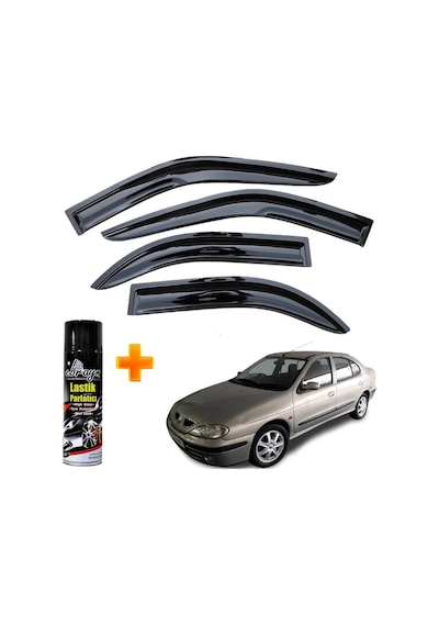 Renault Megane 1 Mügen Cam Rüzgarlığı Sedan 1996-2004 Arası 4 Lü Takım +500ml Lastik Parlatıcı