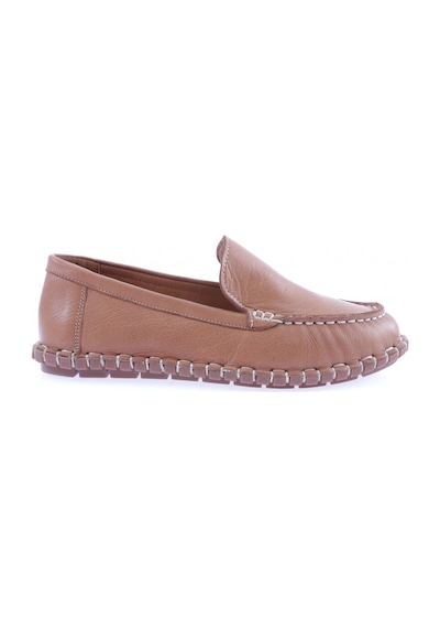 Dgn 603-23y Kadin Dikiş Detayli Loafer Ayakkabi 603-2109-R1755 Taba