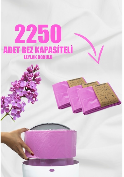 Korbell 16lt Çöp Kutuları Ile Uyumlu 2250 Bebek Bezi Kapasiteli Amber Kokulu 3 Paket Yerli