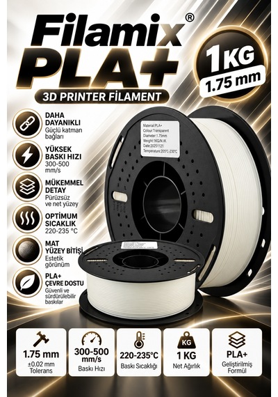 Filamix Pla+ Filament 1.75mm 1 Kg Transparan