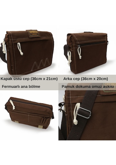 Cappadocia Vintage 4009 Omuz Postacı Kahverengi 15.6 Laptop Çanta Kahverengi